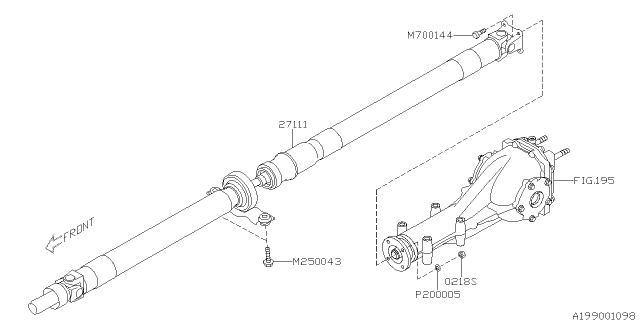 2014 Subaru XV Crosstrek Drive Shaft Assembly Diagram for 27111FJ060