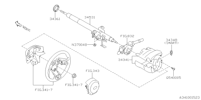 2016 Subaru Crosstrek Steering Column Diagram 3