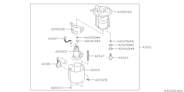 2014 Subaru XV Crosstrek Chamber Assembly Fuel Diagram for 42015SC000