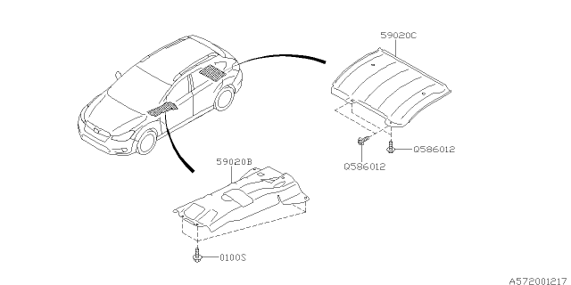 2015 Subaru XV Crosstrek Under Cover & Exhaust Cover Diagram 2