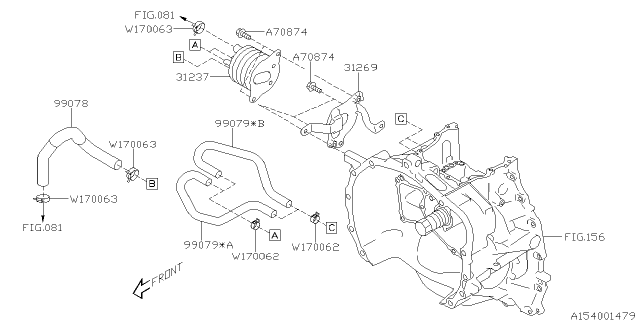 2015 Subaru XV Crosstrek Automatic Transmission Case Diagram 2