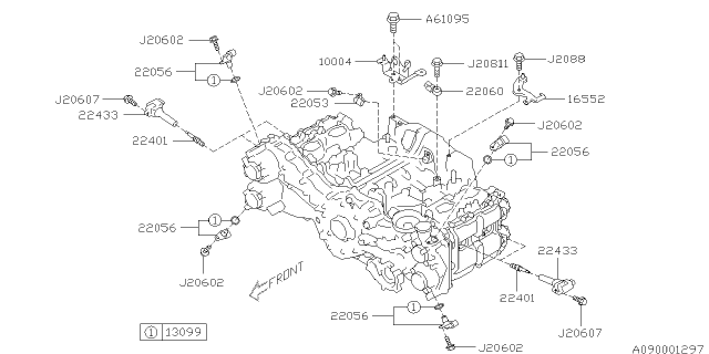 2015 Subaru XV Crosstrek Bracket Air Cleaner No 2 Diagram for 16552AA000
