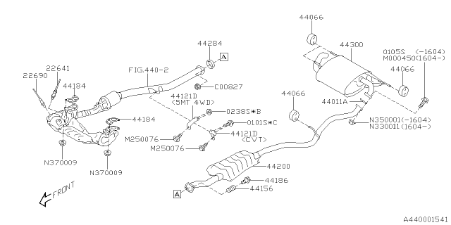 2015 Subaru XV Crosstrek Exhaust Diagram 2