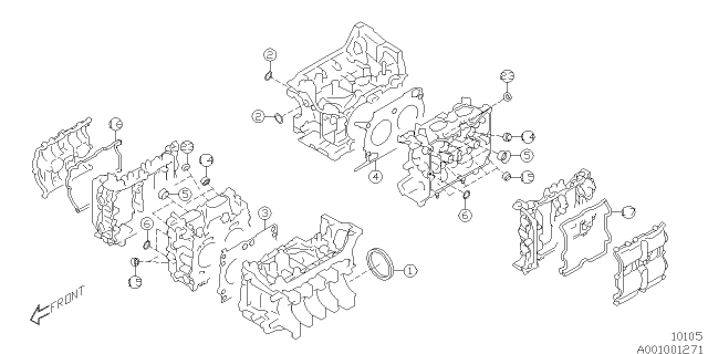 2014 Subaru XV Crosstrek Gasket & Seal Set Engine Diagram for 10105AB650