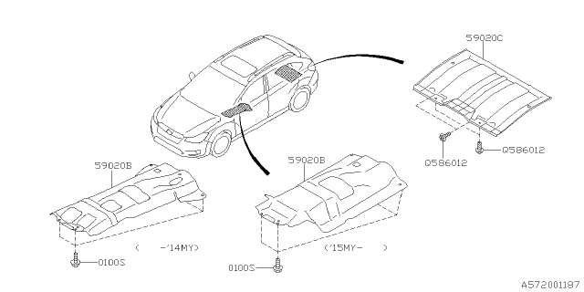 2014 Subaru XV Crosstrek Under Cover & Exhaust Cover Diagram 1