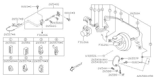 2017 Subaru Crosstrek Pipe Assembly Front Abs LHD Diagram for 26514FJ050