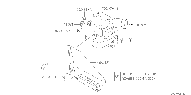 2013 Subaru XV Crosstrek Air Cleaner & Element Diagram 3