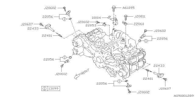 2013 Subaru XV Crosstrek Ignition Coil Assembly Diagram for 22433AA680