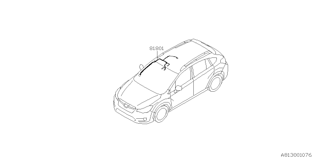 2013 Subaru XV Crosstrek Cord Roof RH Diagram for 81801FJ070