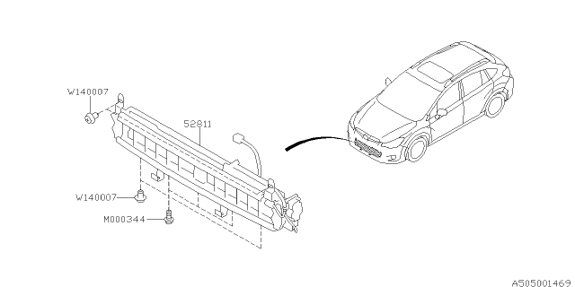 2013 Subaru XV Crosstrek Body Panel Diagram 1