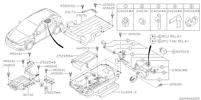 2014 Subaru XV Crosstrek Band Clip Diagram for 24226AA140