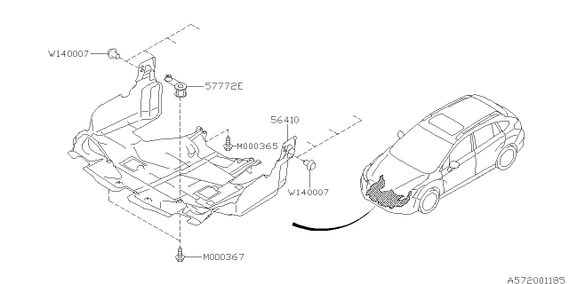 2016 Subaru Crosstrek Under Cover & Exhaust Cover Diagram 7