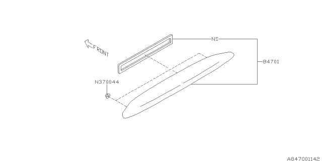 2017 Subaru Crosstrek Lamp - High Mount Stop Lamp Diagram 1