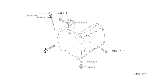 2013 Subaru XV Crosstrek Manual Transmission Case Diagram 1