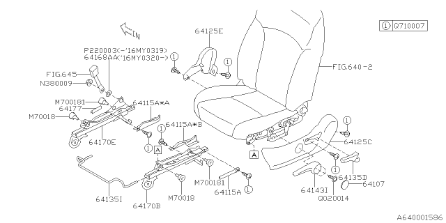 2013 Subaru XV Crosstrek Cover Hinge In LH Diagram for 64115FJ090WJ