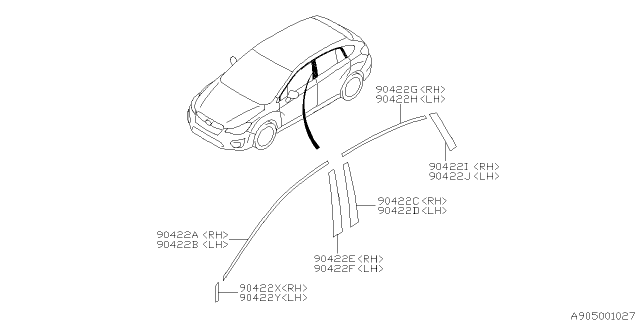 2014 Subaru XV Crosstrek Tape Diagram