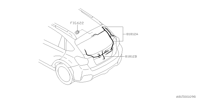 2015 Subaru XV Crosstrek Cord Back Door Diagram for 81812FJ210