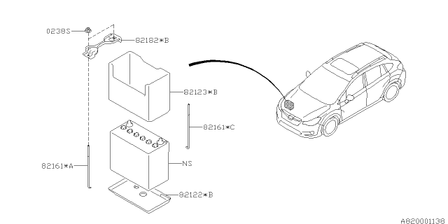 2014 Subaru XV Crosstrek Holder Assembly Diagram for 82184FJ000