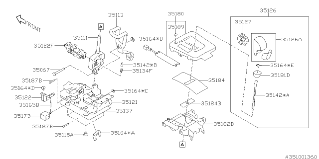 2017 Subaru Crosstrek Grip Assembly Diagram for 35126SG000