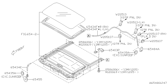 2015 Subaru XV Crosstrek Sun Roof Diagram 2