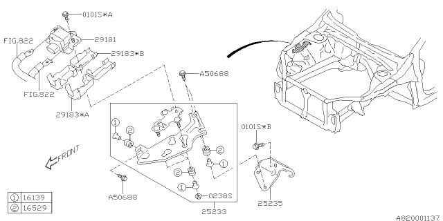 2015 Subaru XV Crosstrek Bracket Relay Diagram for 25235AA110