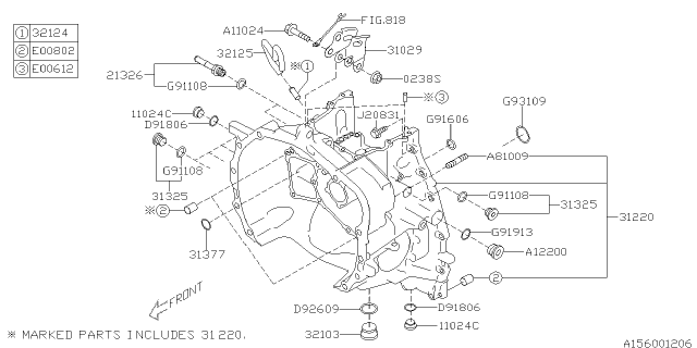 2013 Subaru XV Crosstrek Torque Converter & Converter Case Diagram 1