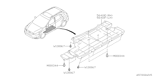 2016 Subaru Crosstrek Under Cover & Exhaust Cover Diagram 4