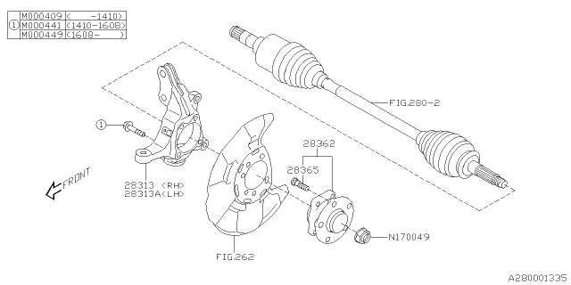 2014 Subaru XV Crosstrek Front Axle Diagram 2