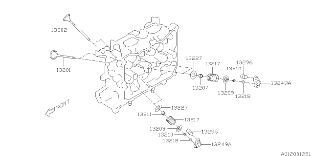 2013 Subaru XV Crosstrek Valve Intake Diagram for 13201AA621