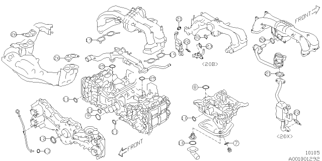 2015 Subaru XV Crosstrek Engine Assembly Diagram 7