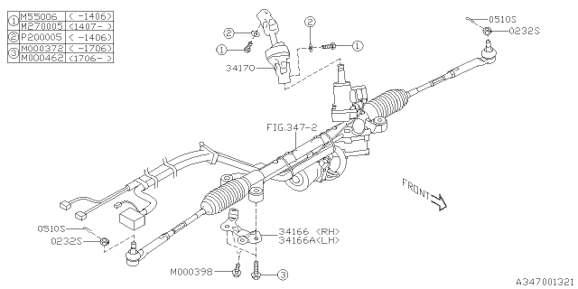 2017 Subaru Crosstrek Power Steering Gear Box Diagram 1