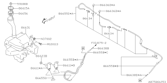 2014 Subaru XV Crosstrek Windshield Washer Diagram 1