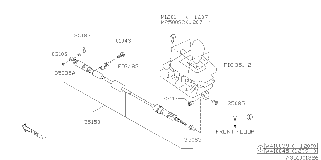 2015 Subaru XV Crosstrek Selector System Diagram 1