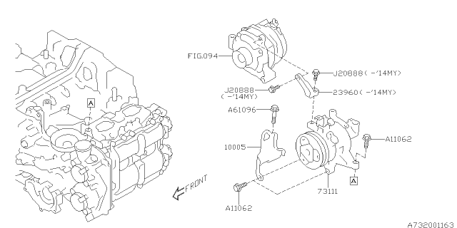 2014 Subaru XV Crosstrek Compressor Diagram 1