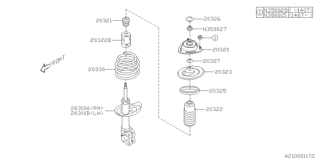 2014 Subaru XV Crosstrek Self Lock Nut M12 Diagram for 902350027