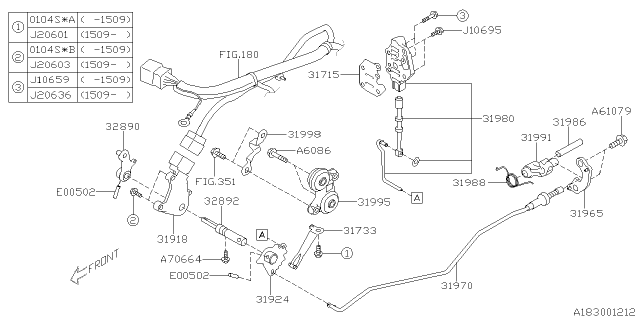 2015 Subaru XV Crosstrek Bolt Diagram for 800610790