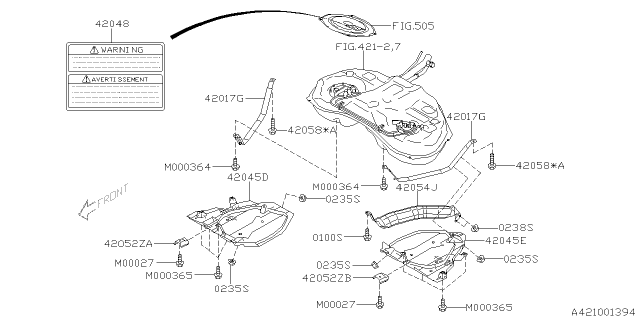2015 Subaru XV Crosstrek Fuel Tank Diagram 1