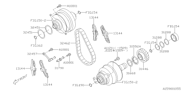 2015 Subaru XV Crosstrek Pulley Set Diagram 1