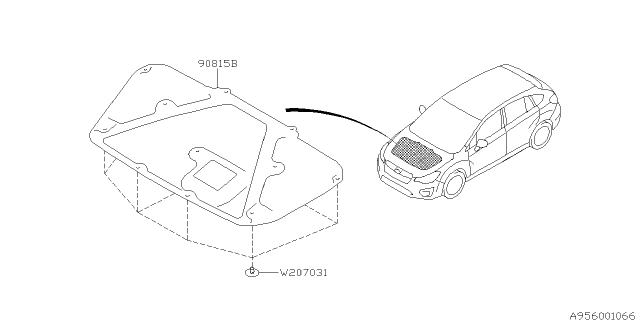 2014 Subaru XV Crosstrek Hood Insulator Diagram