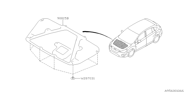 2013 Subaru XV Crosstrek INSULATOR Hood Na Diagram for 90815FJ011