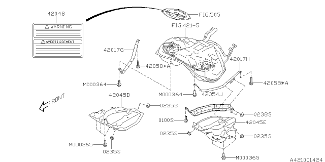 2014 Subaru XV Crosstrek Fuel Tank Diagram 2