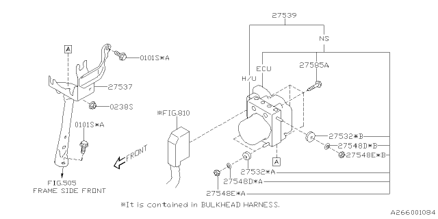2014 Subaru XV Crosstrek H/U Assembly VDC Diagram for 27596FJ190