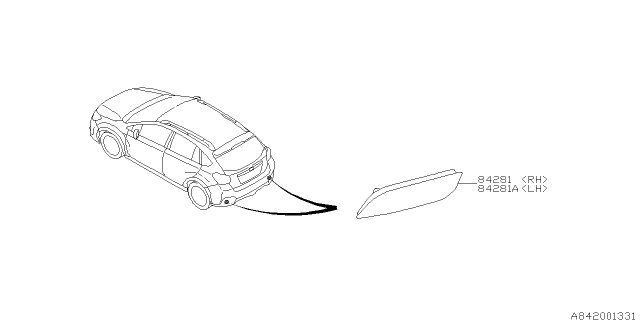 2015 Subaru XV Crosstrek Lamp - Rear Diagram 3