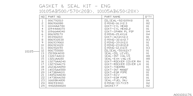 2015 Subaru XV Crosstrek Engine Assembly Diagram 8