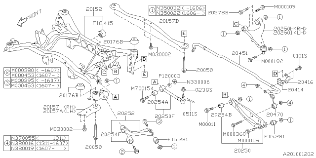 2016 Subaru Crosstrek Rear Suspension Diagram 1