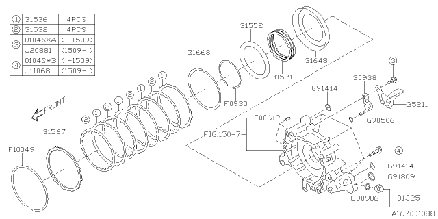 2015 Subaru XV Crosstrek Plate Ret Tm Diagram for 31567AB810
