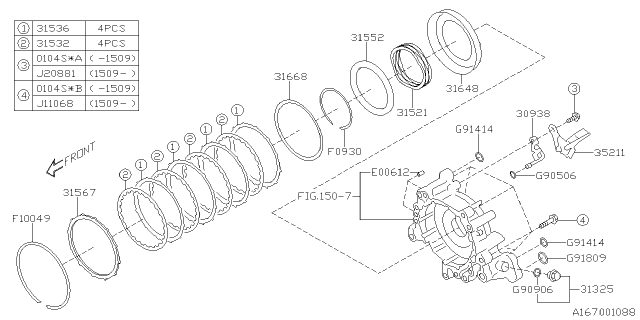 2015 Subaru XV Crosstrek Spring Return Piston Diagram for 31521AA190