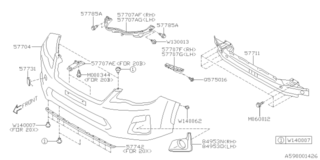 2016 Subaru Crosstrek Front Bumper Diagram 2