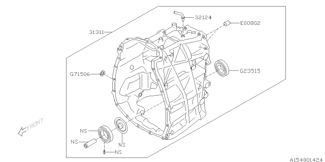 2016 Subaru Crosstrek Automatic Transmission Case Diagram 7