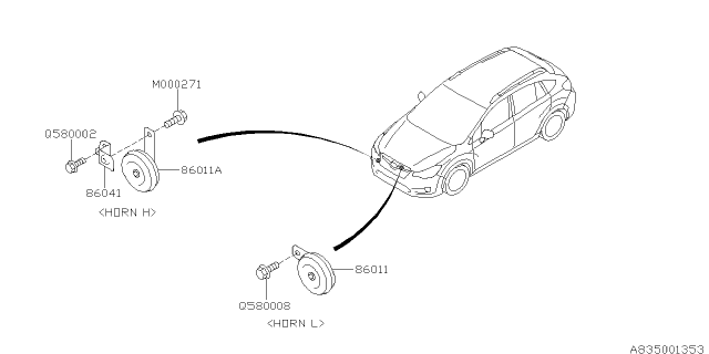 2014 Subaru XV Crosstrek Electrical Parts - Body Diagram 3